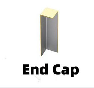 Stainless Steel - Skirting Board - Accessories - 4CM / End Cap / Piece