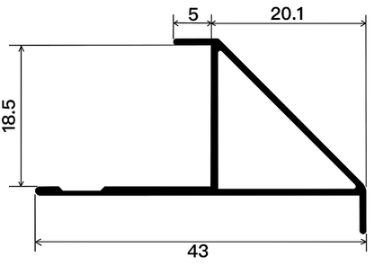 18mm Decorative Moulding - 18mm Beveled External Corner Moulding / Matte Black / 3M/PCS