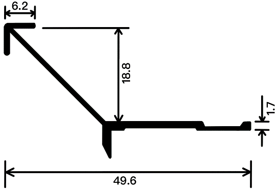 18mm Decorative Moulding - 18mm Pointed Outer Corner(Economy Version） / Matte Black / 3M/PCS
