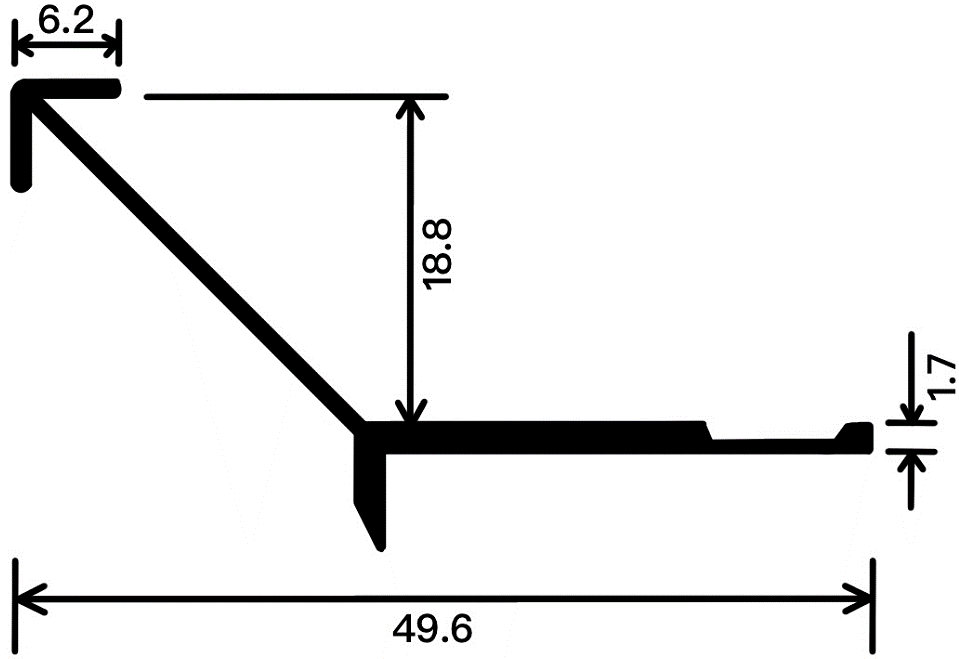 18mm Decorative Moulding - 18mm Pointed Outer Corner(Premium Version） / Matte Black / 3M/PCS
