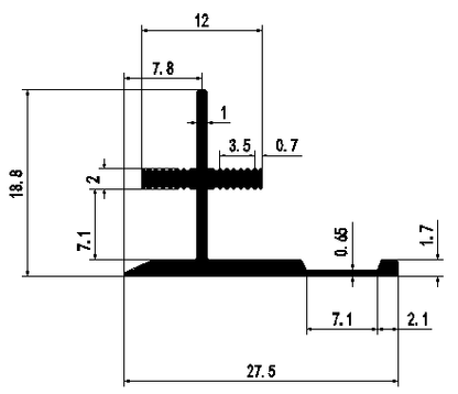 18mm Decorative Moulding - 18mm Tuzi Line / Matte Black / 3M/PCS