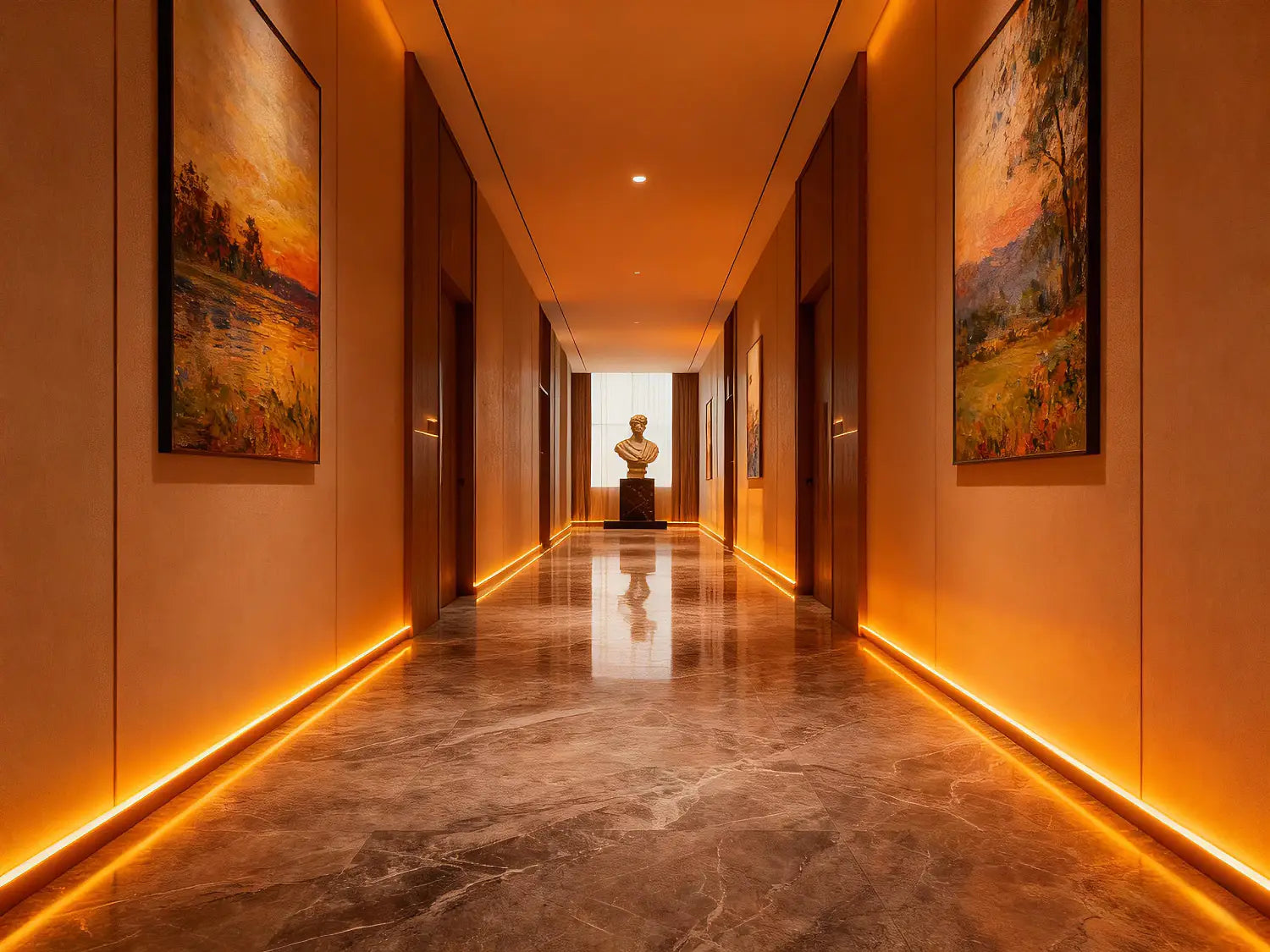 Application of LED skirting boards: Foshan Alu Mrs / LED skirting board application effect