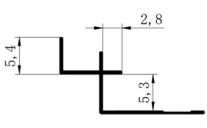 5mm Decorative Moulding - 5mm Inner Corner / Matte Black / 3M/PCS