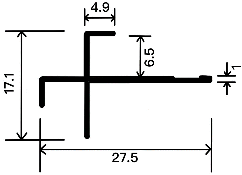 6mm Decorative Moulding - 6mm Concave Outer Corner / Matte Black / 3M/PCS