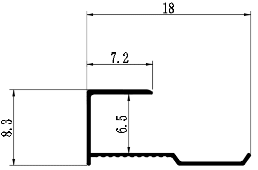 6mm Decorative Moulding - 6mm Finishing Line (Slim Type) / Matte Black / 3M/PCS