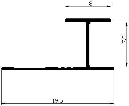 7mm Decorative Moulding - 7mm Fen Line (Wide Surface) / Matte Black / 3M/PCS