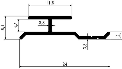 9mm Decorative Moulding - Concealed Fen Line / Natural Aluminum Color / 3M/PCS
