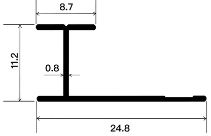 9mm Decorative Moulding - 9mm Fen Line / Natural Aluminum Color / 3M/PCS