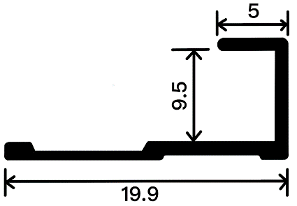 9mm Decorative Moulding - 9mm Finishing Moulding（Economy Version） / Natural Aluminum Color / 3M/PCS