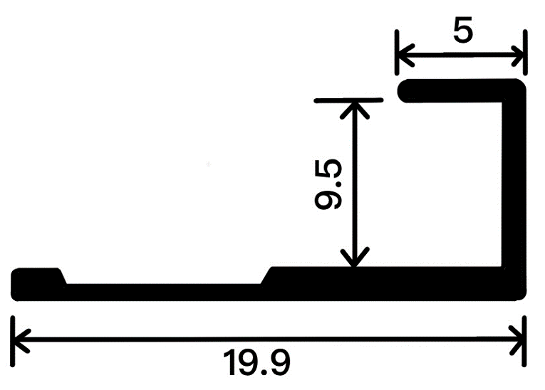 9mm Decorative Moulding - 9mm Finishing Moulding（Premium Version） / Natural Aluminum Color / 3M/PCS