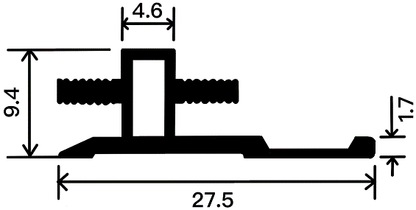 9mm Decorative Moulding - 9mm Flat Joint Moulding(Economy Version） / Natural Aluminum Color / 3M/PCS