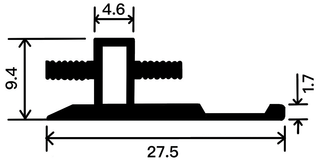 9mm Decorative Moulding - 9mm Flat Joint Moulding(Premium Version） / Natural Aluminum Color / 3M/PCS