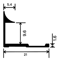 9mm Decorative Moulding - 9mm Internal Corner Finishing Trim / Natural Aluminum Color / 3M/PCS