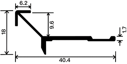 9mm Decorative Moulding - 9mm Pointed Outer Corner(Economy Version） / Natural Aluminum Color / 3M/PCS