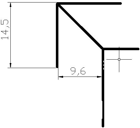 9mm Decorative Moulding - 9mm Pointed Outer Corner(Slim Type) / Natural Aluminum Color / 3M/PCS