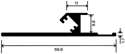 9mm Decorative Moulding - 9mm Skirting Board(Premium Version） / Natural Aluminum Color / 3M/PCS