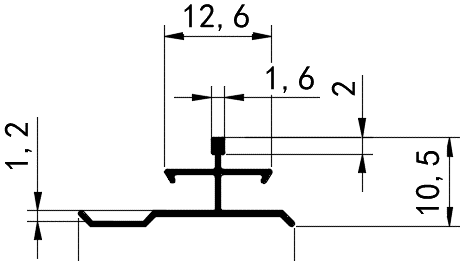 9mm Decorative Moulding - 9mm Tuzi Line / Natural Aluminum Color / 3M/PCS