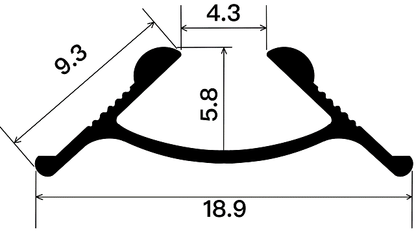 9mm Decorative Moulding - Universal Inner Corner 20 / Natural Aluminum Color / 3M/PCS