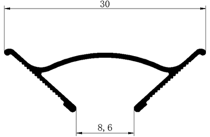 9mm Decorative Moulding - Universal Inner Corner 30 / Natural Aluminum Color / 3M/PCS