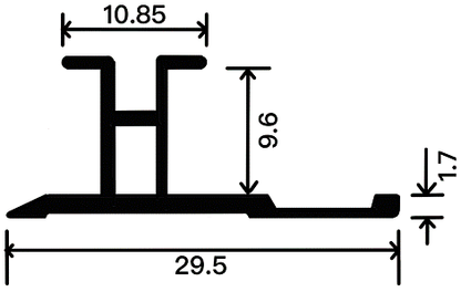 9mm Decorative Moulding - 9mm Waistline Moulding (Economy Version） / Natural Aluminum Color / 3M/PCS