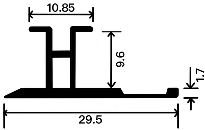 9mm Decorative Moulding - 9mm Waistline Moulding (Premium Version） / Natural Aluminum Color / 3M/PCS