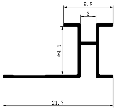 9mm Decorative Moulding - 9mm Waistline Moulding (Thin Version) / Natural Aluminum Color / 3M/PCS