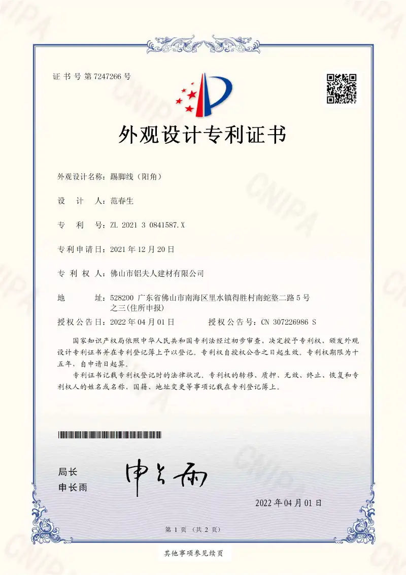 This is a formal, official-looking chinese patent certificate with ornate blue and black decorative borders.