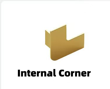 Stainless Steel - Skirting Board - Accessories - 4CM / Internal Corner / Piece